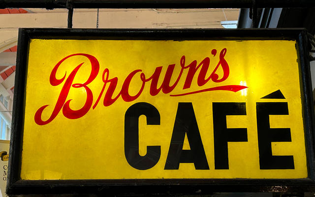 Brown's Cafe shingle
