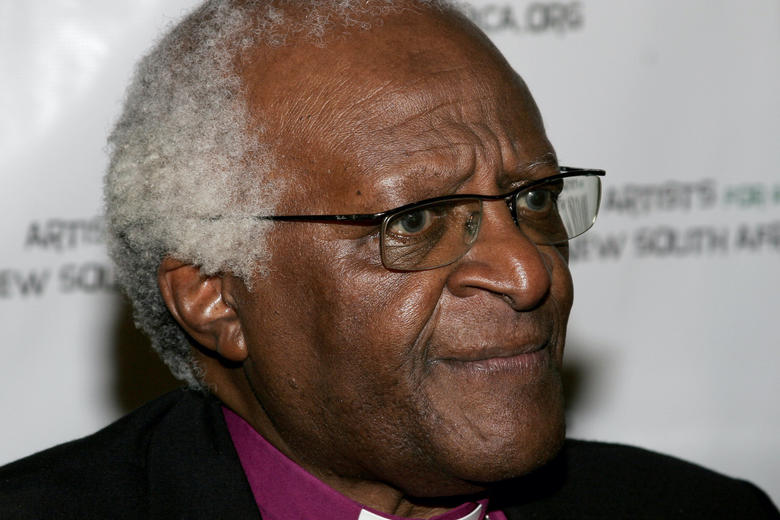 A close portrait of Archbishop Desmond Tutu