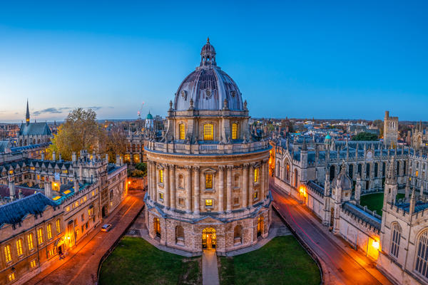 A high level photograph of Radcliffe Square, University of Oxford