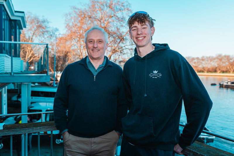 Richard Hull standing next to Lexi Underwood on 19 December 2025 at Thames Rowing Club, London