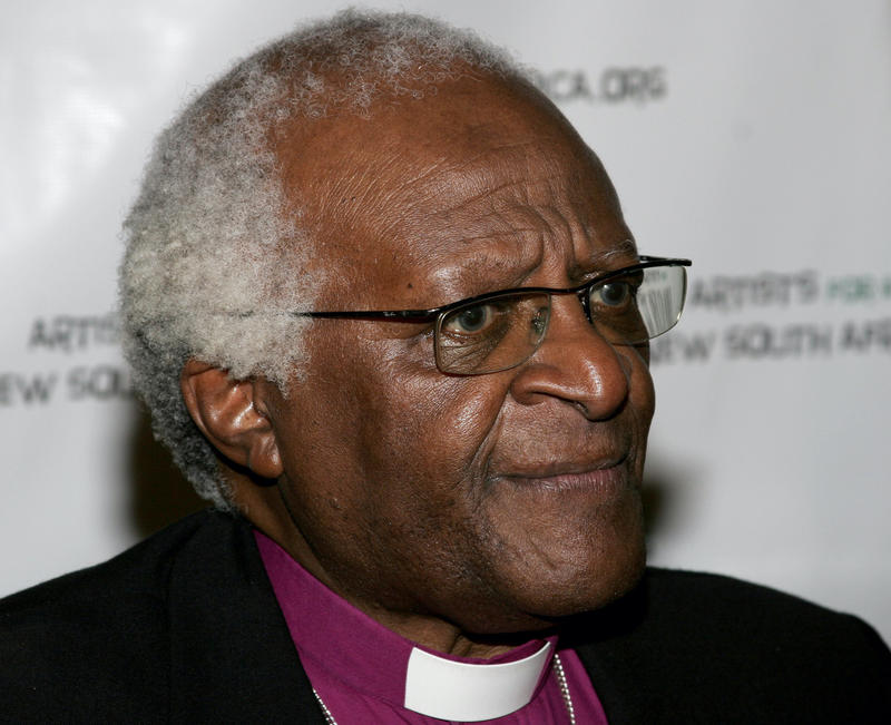 A close portrait of Archbishop Desmond Tutu