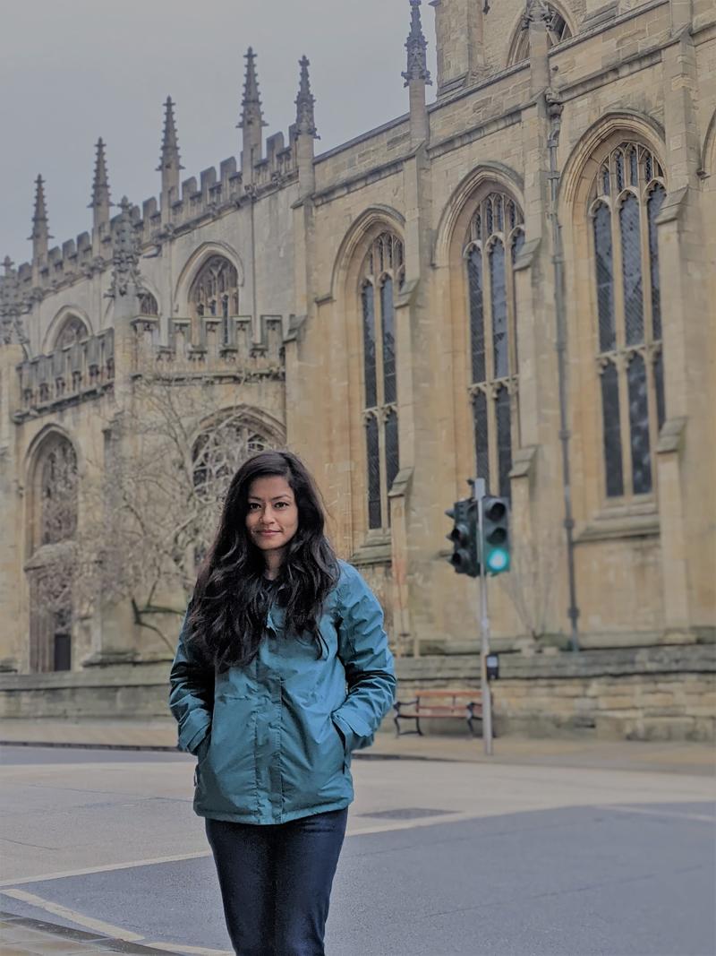 Oxford alumna Sohara Mehroze Shachi in Radcliffe Square, Oxford