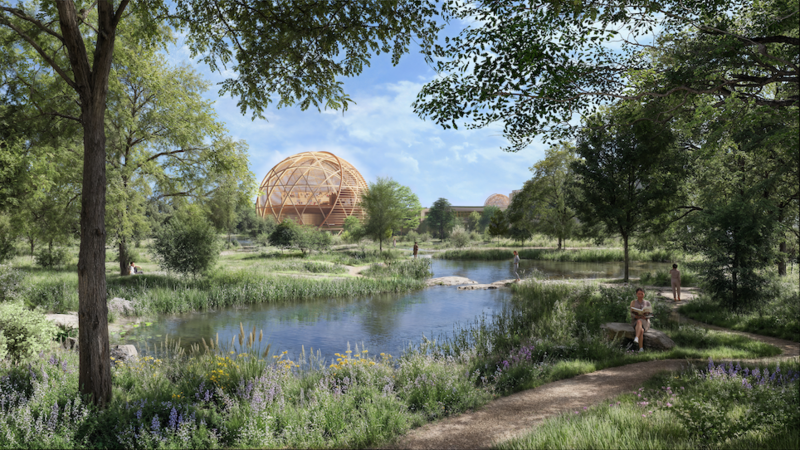 One view of the envisaged future EIT campus, currently under construction at Oxford Science Park