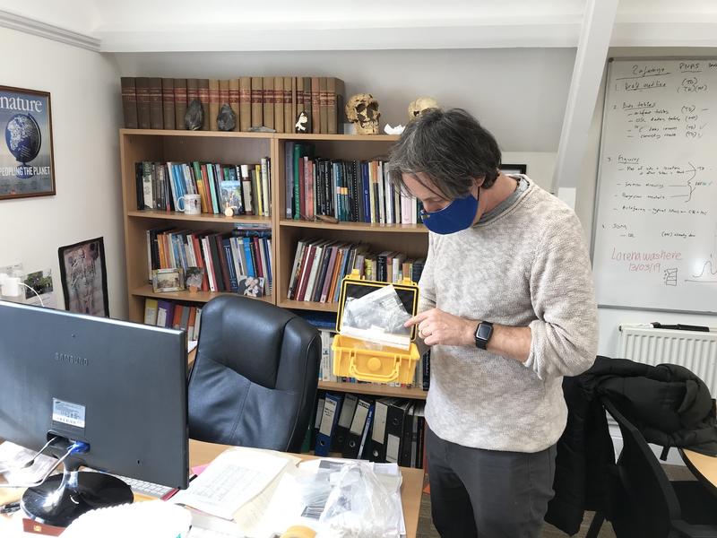 Professor Tom Higham working in his office