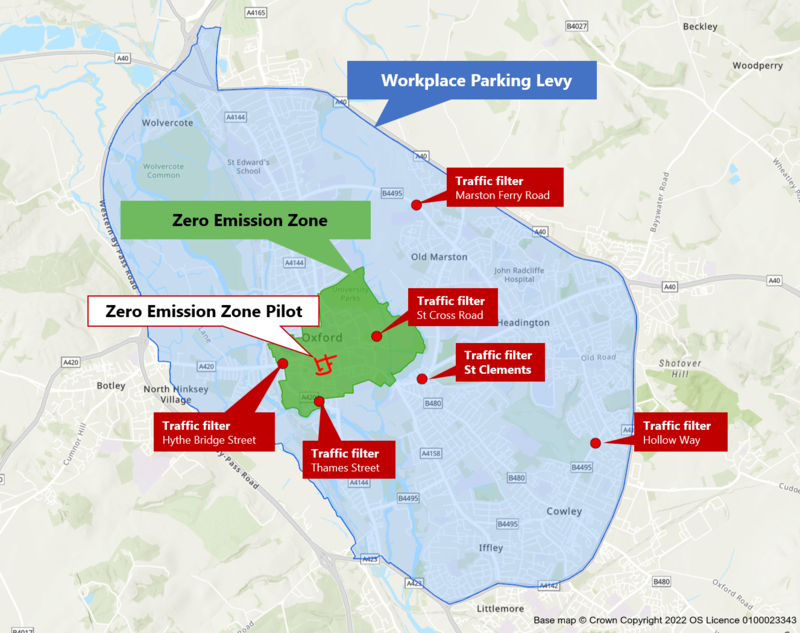 Oxford's new and planned Zero Emission Zone