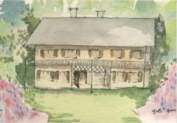 Watercolour painting of the Chalet des Anglais